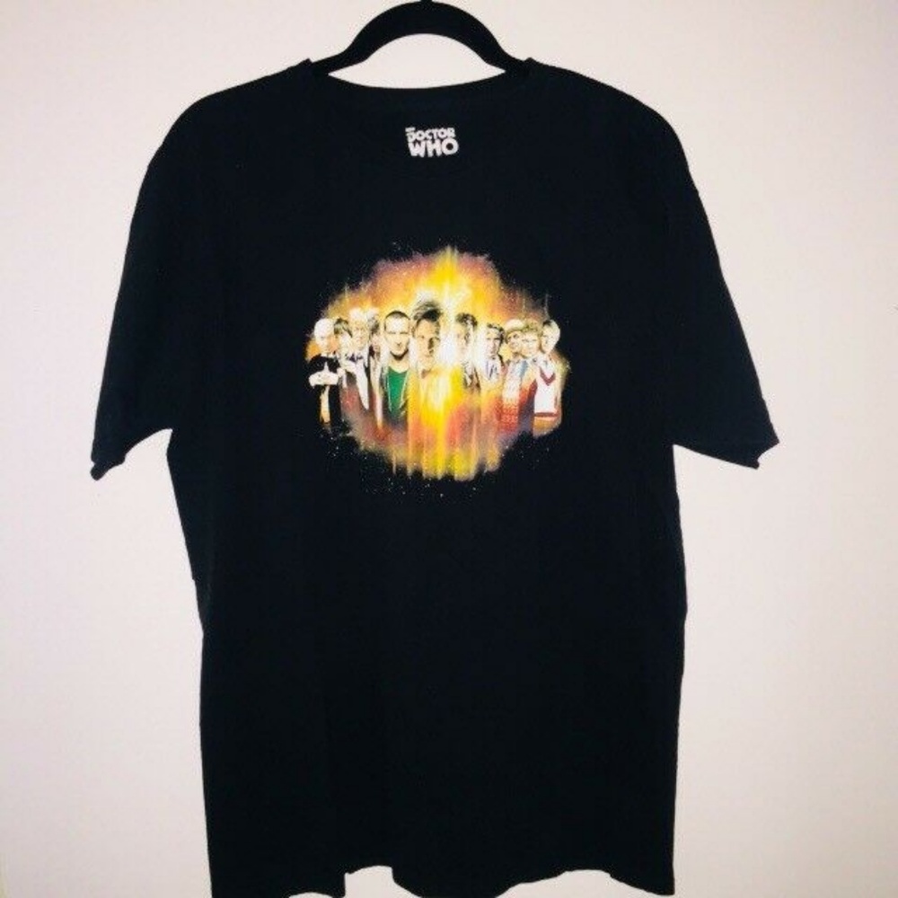 Dr. Who Black Multicolored Graphic T-shirt